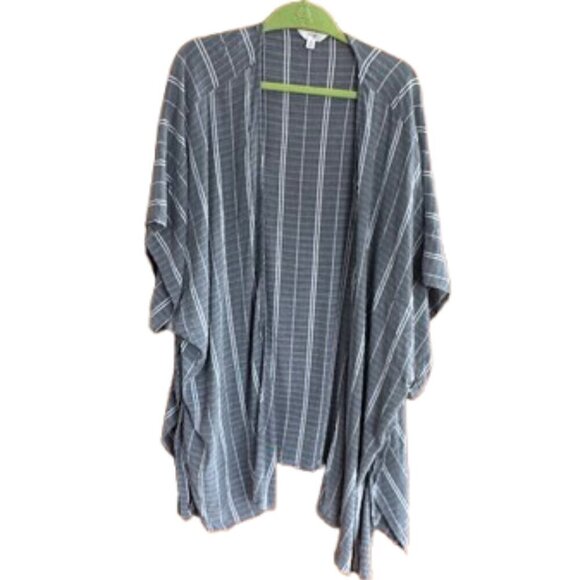 Terra & Sky Tops - Terra & Sky Plus Cover Up, Grey with Short Kimono Sleeves Size 0X (14W) NWOT